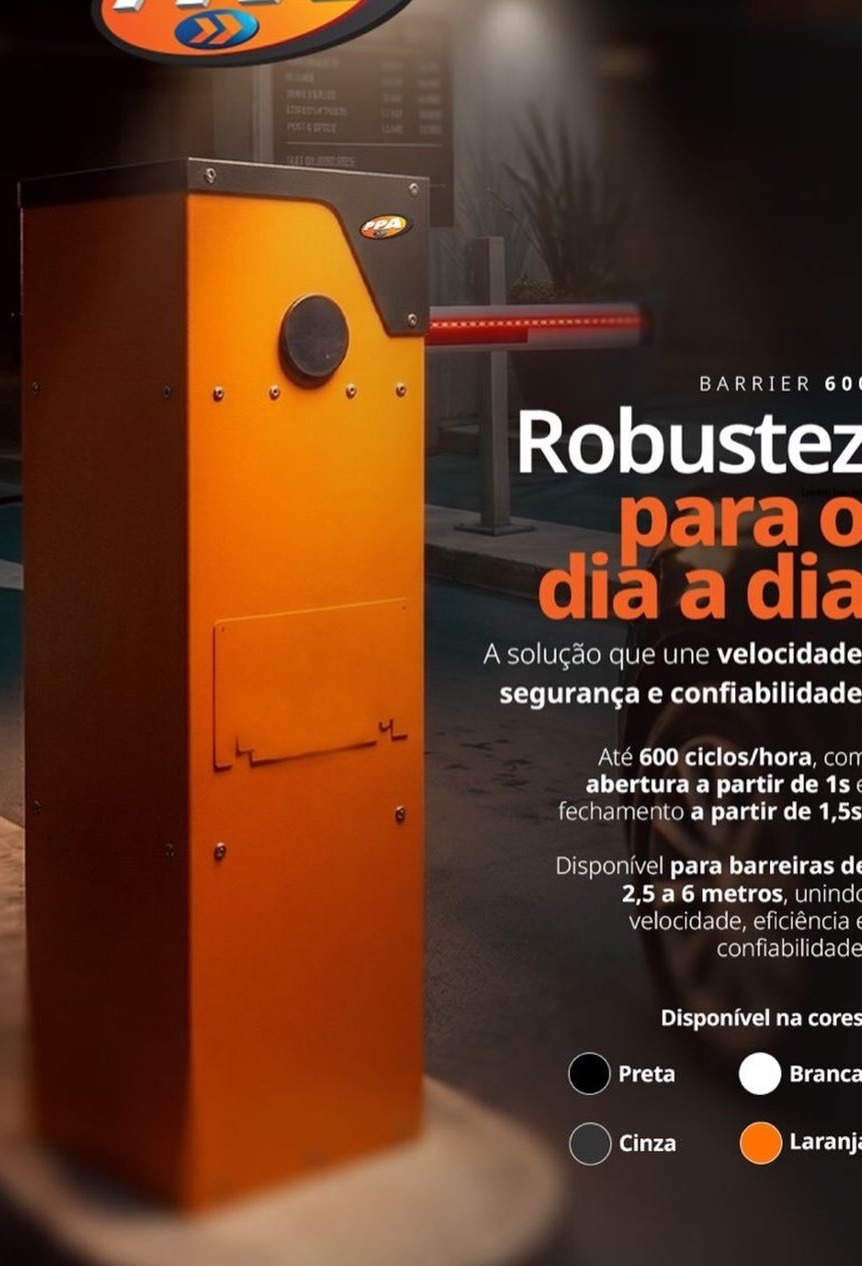 Cancela automática Barrier 600 para controle de acesso de veículos