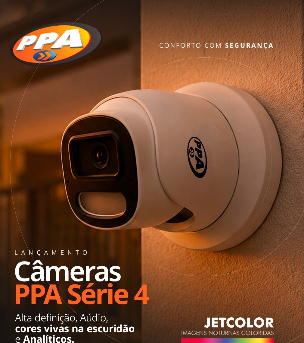 Flyer das Câmeras Série 4 da PPA — lançamento com tecnologia JetColor